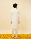 alt message - Manyavar Men Soft White Floral Sequin Embroidered Kurta Set image number 5